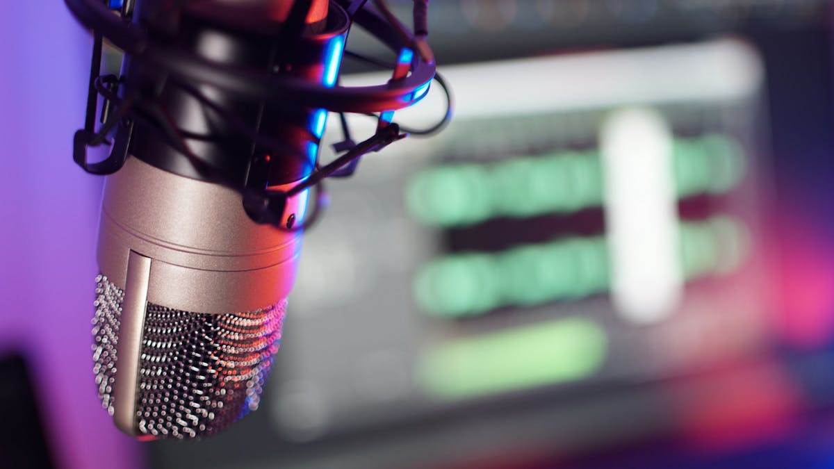 Abstract image of a microphone